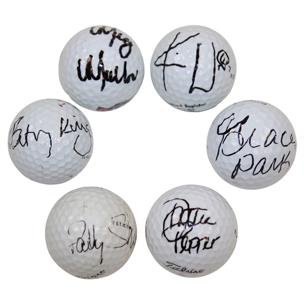 LPGA Hall of Famers Sheehan, Pepper, Park, King, Mallon & Webb Signed Golf Balls JSA ALOA