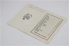 Early 1960's Black Ink Augusta National GC Scorecard Scored by Member Wm. R. Welsh