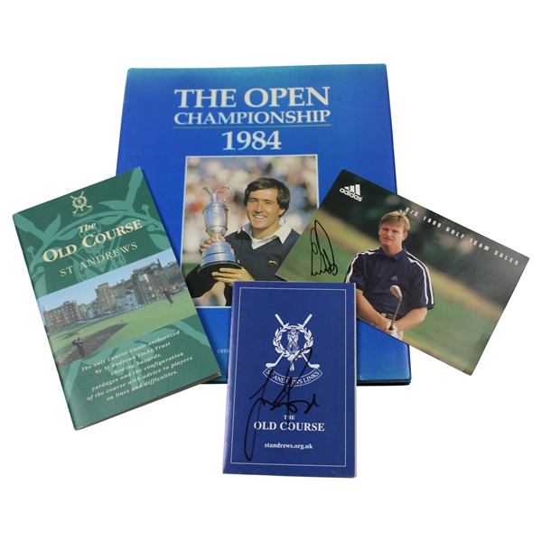 1984 OPEN Program & Yardage Book w/Rose Signed Old Course Scorecard & Els Signed Photo JSA ALOA