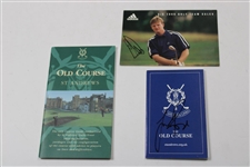 1984 OPEN Program & Yardage Book w/Rose Signed Old Course Scorecard & Els Signed Photo JSA ALOA