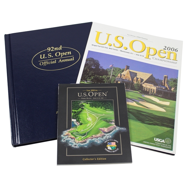 1992 US Open Annual, 2006 US Open Program & 2000 (100th) US Open Course Guide