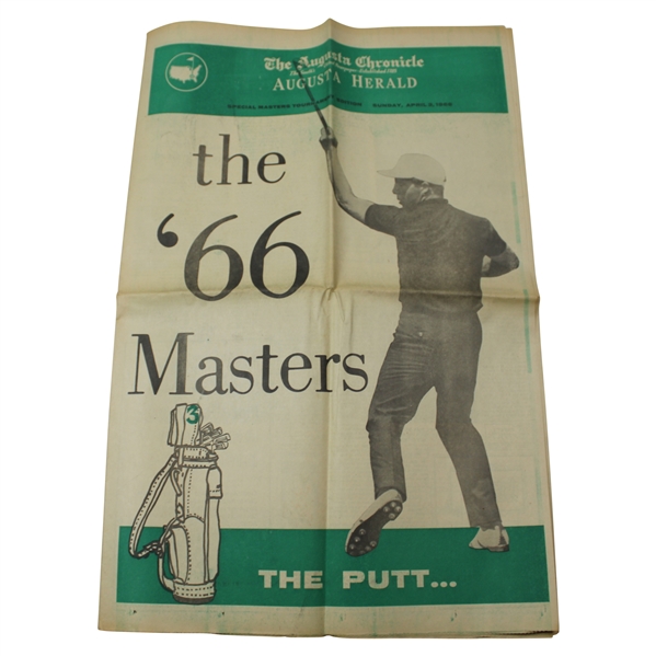 1966 The Augusta Chronicle Augusta Herald 'The Putt' with Gary Player Sunday Newspaper