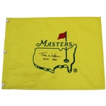 Tom Watson Signed Undated Masters Embroidered Flag with Years Won JSA ALOA