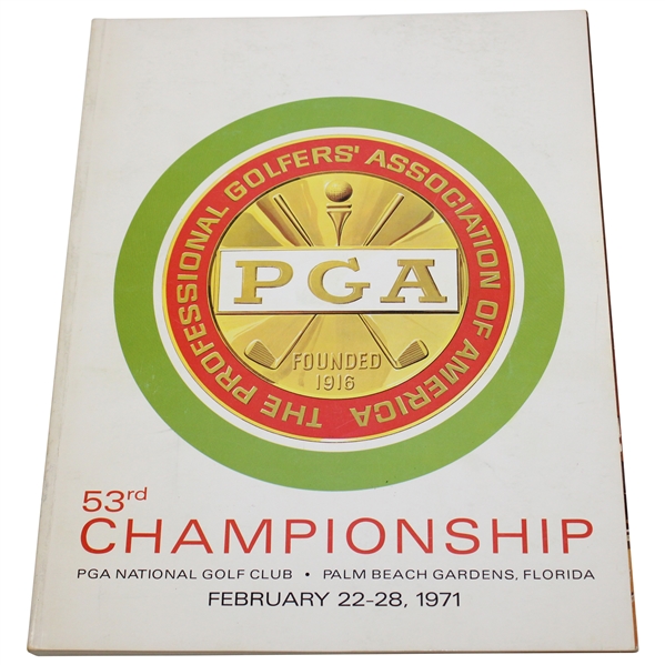 1971 PGA Championship at PGA National Official Program - Jack Nicklaus Winner