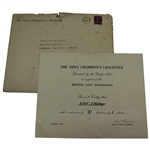 Ben Hogan Signed 1953 Open Champion’s Challenge Certificate with Envelope JSA ALOA