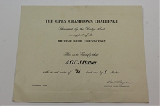Ben Hogan Signed 1953 Open Champion’s Challenge Certificate with Envelope JSA ALOA