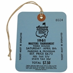 1961 Masters Tournament Saturday Ticket #8004 - Gary Player Winner