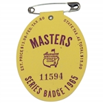 1965 Masters Tournament SERIES Badge #11594 - Jack Nicklaus 2nd Masters Win