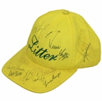 Tiger Woods, Jack Nicklaus & others Signed Masters Yellow Litter Hat JSA ALOA