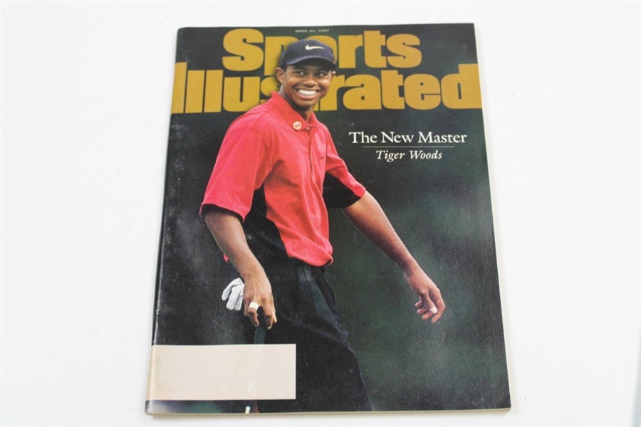Tiger Woods 1997 No Label April 27th Sports Illustrated w/Pairing Sheet & Spec Guide 