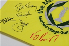 Nicklaus, Watson & 12 others Signed Memorial Tournament Embroidered Flag JSA ALOA