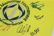 Nicklaus, Watson & 12 others Signed Memorial Tournament Embroidered Flag JSA ALOA