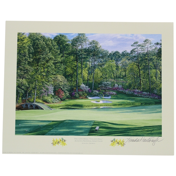 2010 Augusta National Golf Club 12th Hole Golden Bell Small Print Signed by Artist Linda Hartough