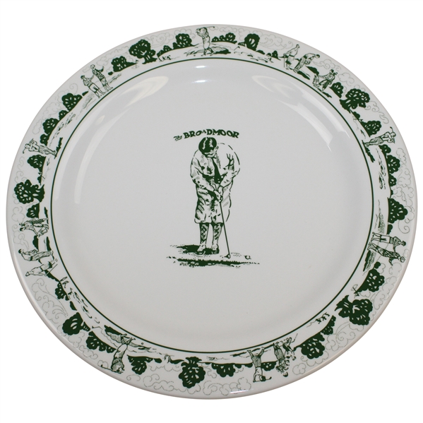 Classic The Broadmoor Syracuse China White with Green Plate with Bobby Jones Likeness