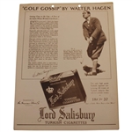 Walter Hagen Lord Salesberry Turkish Cigarettes Golf Gossip Articles 1-9 - Missing No. 4