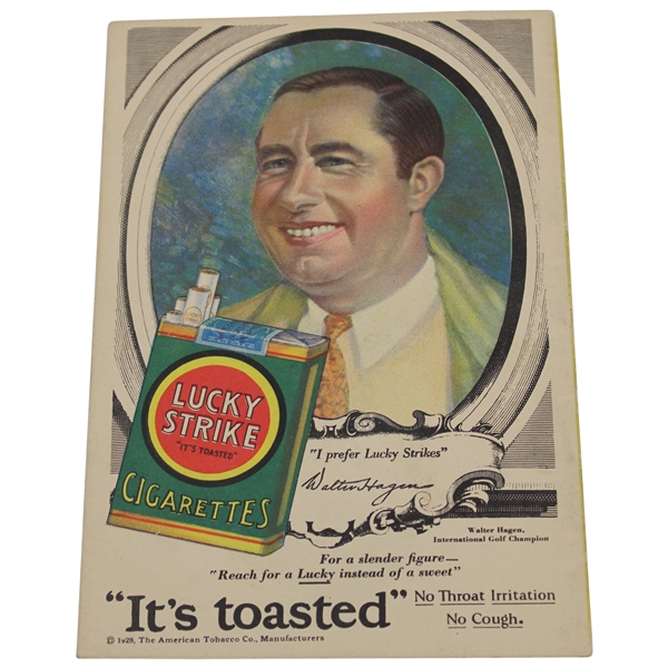 1929 Broadway Theatre Playbill Walter Hagen Lucky Strike Ad On Reverse - Belasco Theatre
