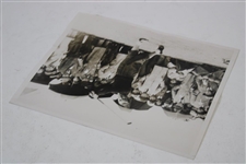 1937 Gene Sarazen Tokyo Golf Club Original 'Swinging In The Rain' Wire Photo