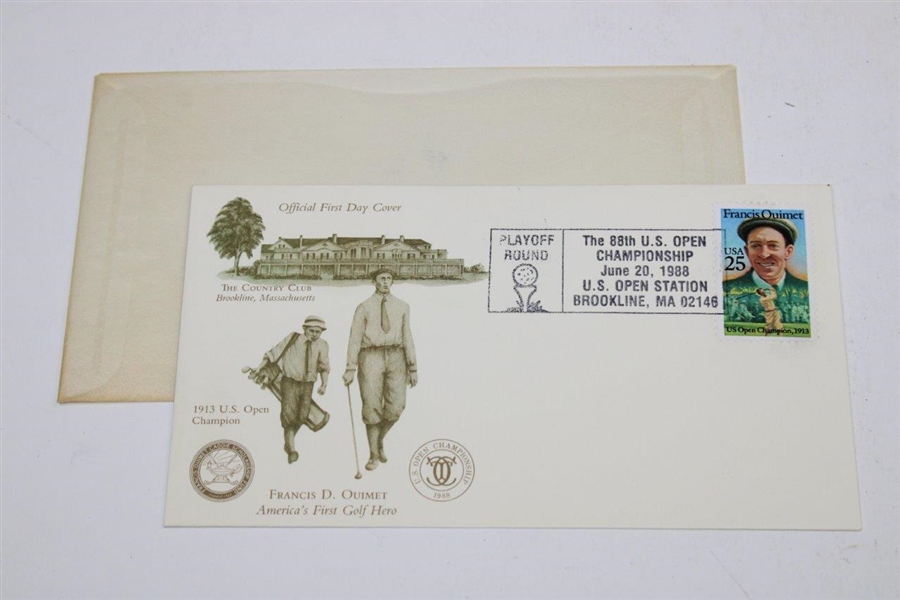 Francis Ouimet 1993 Chicago Golf Club 100th Anniversary Stamp Set w/Francis Ouimet 1988 US Open