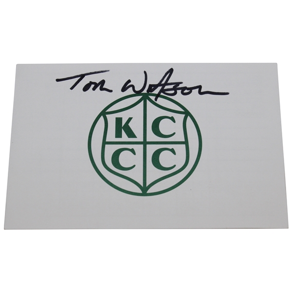 Tom Watson Signed Kansas City CC Official Scorecard JSA ALOA