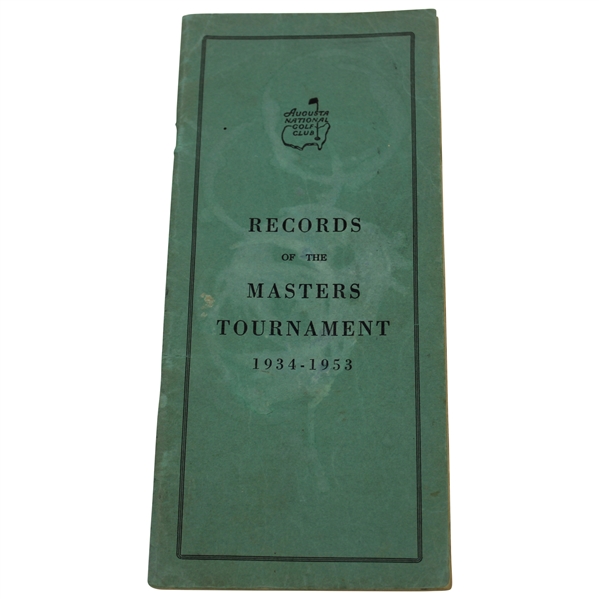 1954 ANGC Records of the Masters Tournament Booklet - 1934-1953