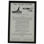 The Tyler Putter 'A Putter That Puts' Excelled Advantages Patent Pending - Advertising Piece - Framed