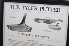 The Tyler Putter 'A Putter That Puts' Excelled Advantages Patent Pending - Advertising Piece - Framed