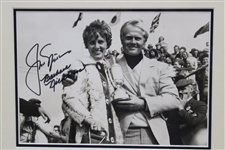 Jack & Barbara Nicklaus Dual Signed 1970 OPEN Championship B&W Photograph - Framed JSA ALOA