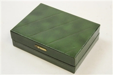 Dunlop Padded Acushnet Green Leatherette ball box of 12 Dunlop Red & Super Maxfli Balls