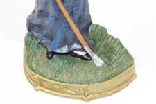 Antique Lady Golfer 'Surveying the Course' Doorstop - 7” tall
