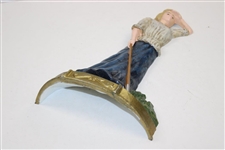 Antique Lady Golfer 'Surveying the Course' Doorstop - 7” tall
