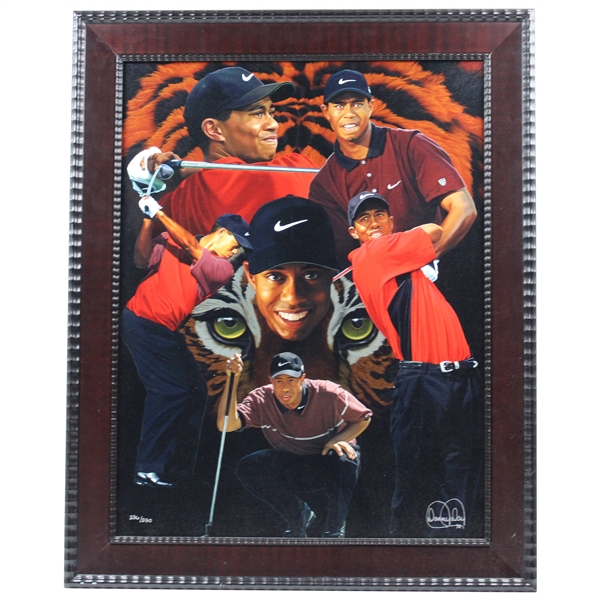 Tiger Woods Ltd Ed Collage Art Display #236/270 by Artist Danny Day - Framed