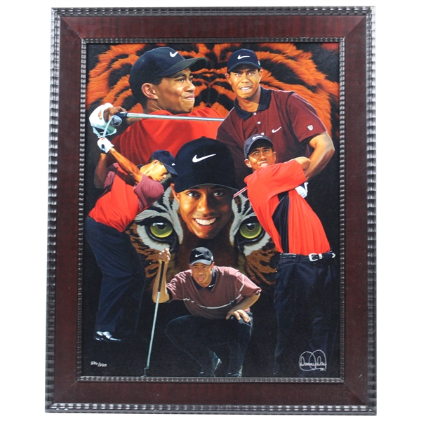 Tiger Woods Ltd Ed Collage Art Display #236/270 by Artist Danny Day - Framed