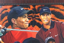 Tiger Woods Ltd Ed Collage Art Display #236/270 by Artist Danny Day - Framed