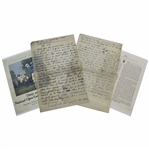 Charles 'Chick' Evans Handwritten Letter on 1928 US Open at Olympia Fields - Used in Program Article - Significant Content