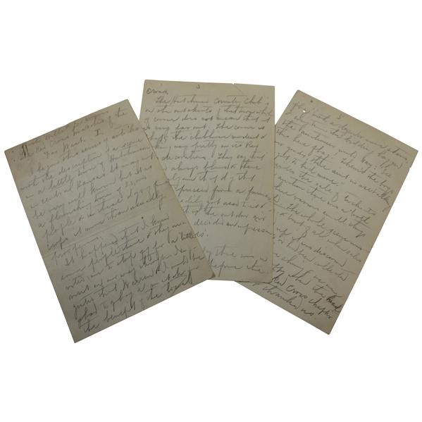 Charles 'Chick' Evans Handwritten 6 Pages for North Dallas Examiner - Red Cross War Matches