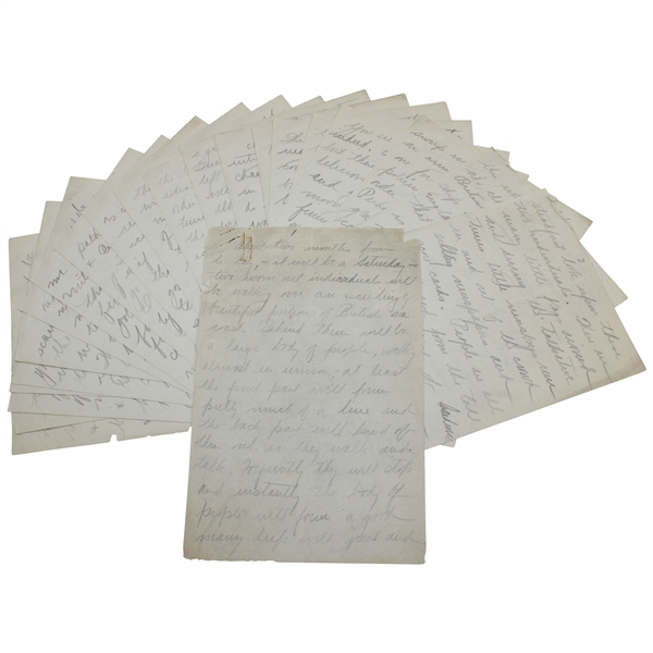 Charles Chick Evans Handwritten 22 Pages Two Months From Today - Referencing British Amateur Championship