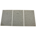 Charles 'Chick' Evans Handwritten 22 Pages 'Two Months From Today' - Referencing British Amateur Championship