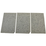 Charles 'Chick' Evans Handwritten 22 Pages 'Two Months From Today' - Referencing British Amateur Championship