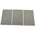 Charles 'Chick' Evans Handwritten 22 Pages 'Two Months From Today' - Referencing British Amateur Championship