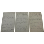 Charles 'Chick' Evans Handwritten 22 Pages 'Two Months From Today' - Referencing British Amateur Championship