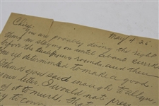 Ray Signed 1925 Handwritten Letter to Charles 'Chick' Evans Referencing Evans 'The Open' Travel Schedule