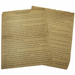1928 US Open at Olympia Fields Chicago, The Golfing Center of the World by USGA President Melvin A. Traylor Typed Welcome Letter
