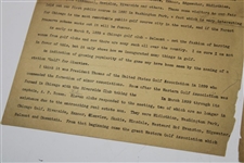 1928 US Open at Olympia Fields 'Chicago, The Golfing Center of the World' by USGA President Melvin A. Traylor Typed Welcome Letter