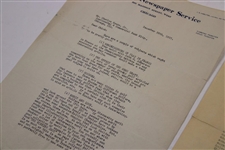 Charles 'Chick' Evans Handwritten Letter with Two Comic Strips and National Newspaper Service Info.