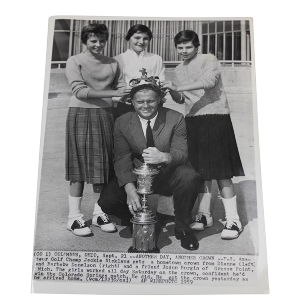 1959 AP Wire Photo Jack Nicklaus Win Us Amateur