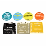 Seven (7) Caddy Badges Phoenix Open 92, 95, 97, 98, 99, 00, & 03