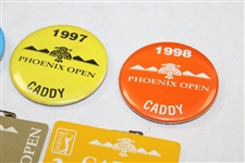 Seven (7) Caddy Badges Phoenix Open 92, 95, 97, 98, 99, 00, & 03