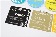 Seven (7) Caddy Badges Phoenix Open 92, 95, 97, 98, 99, 00, & 03