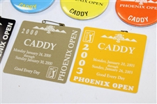 Seven (7) Caddy Badges Phoenix Open 92, 95, 97, 98, 99, 00, & 03
