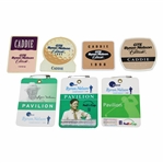 Seven (7) Caddy Badges Byron Nelson Classic 92, 94, 98, 99 & Pavilion Passes 04, 07, 08